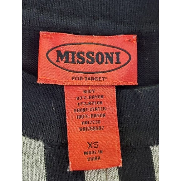 Missoni Target Black Chevron Stripe Zigzag Sweater Mini Dress Size XS Sleeveless - Picture 9 of 12